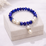 💙 Celestial Blue | Handmade Crystal & Pearl Elegant Bracelet