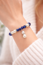 💙 Celestial Blue | Handmade Crystal & Pearl Elegant Bracelet - Image 2