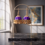 Purple- Jhumka Earrings