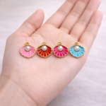 Sea Shell Flower Pendant Necklace with Elegant Silver Chain - Image 2