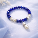 💙 Celestial Blue | Handmade Crystal & Pearl Elegant Bracelet - Image 3