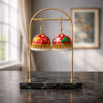 Red Multi Floral Jhumka Earrings