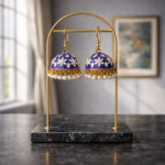 Purple Floral Jhumka Earrings