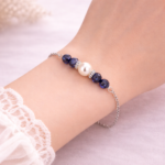 Elegant Silver Chain Beaded Bracelet - Image 3