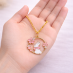 Cute Bunny Floral Pendant Necklace - Image 2
