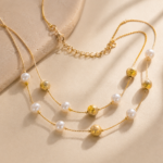 Golden Pearl Layered Necklace