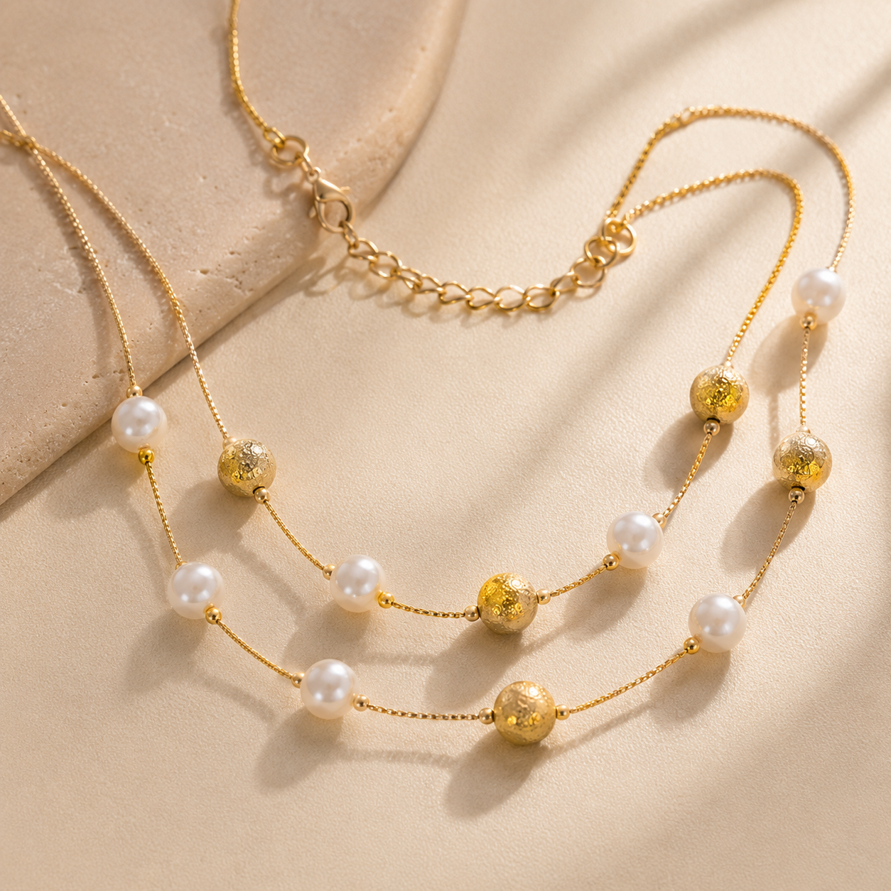 ChatGPT Image May 17, 2026, 04_07_35 AM Golden Pearl Layered Necklace - Image 1
