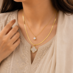 Crystal Clover Layered Necklace - Image 2